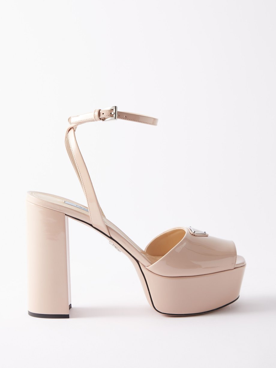 Pink Plateau 115 leather platform sandals | Prada | MATCHESFASHION US
