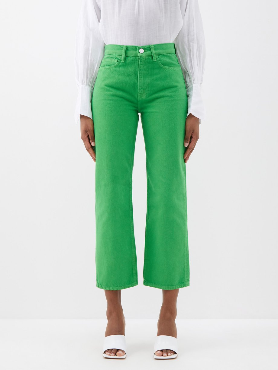 Green Le Jane Crop jeans | FRAME | MATCHES UK