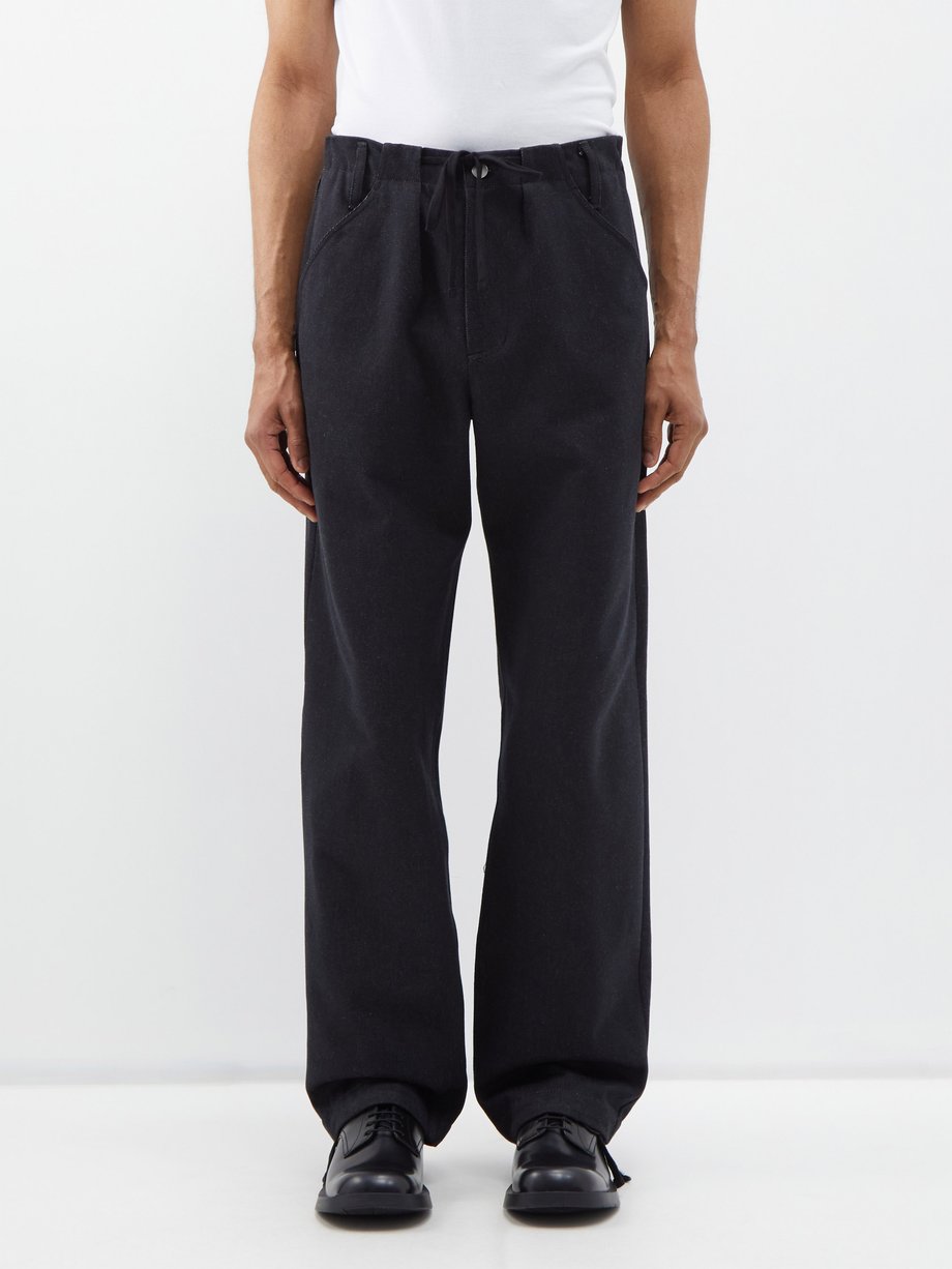 Black Cotton-twill workwear trousers | 3Man | MATCHES US