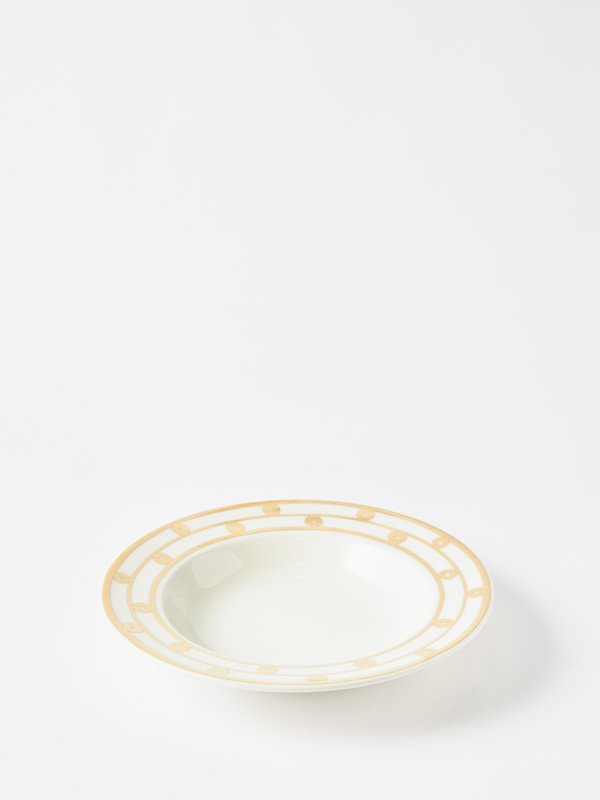 THEMIS Z Kyma 24kt-gold printed porcelain soup plate