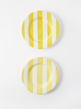Summerill & Bishop Set of two striped porcelain side plates