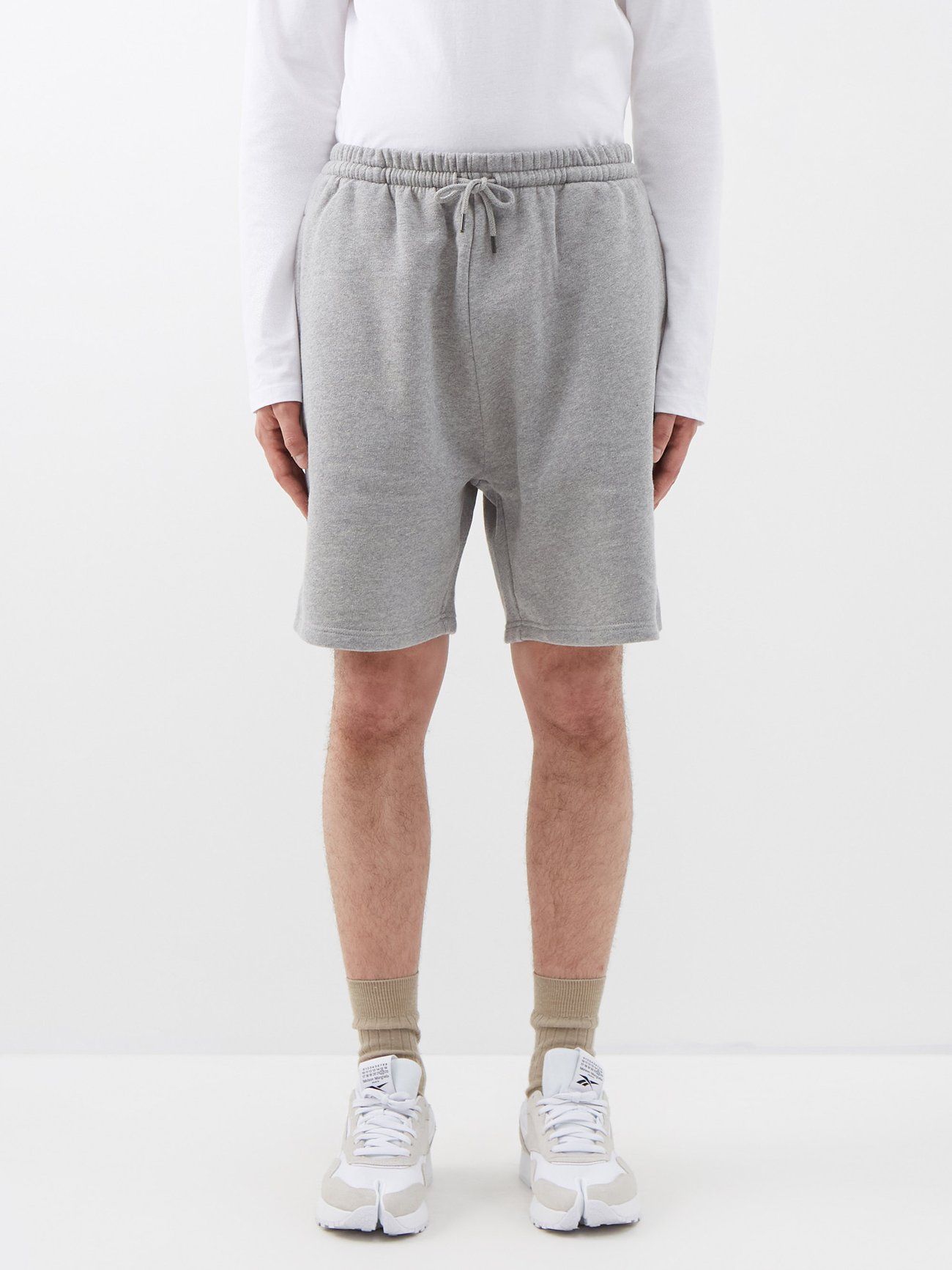 Grey Organic cotton jersey sweat shorts, Raey