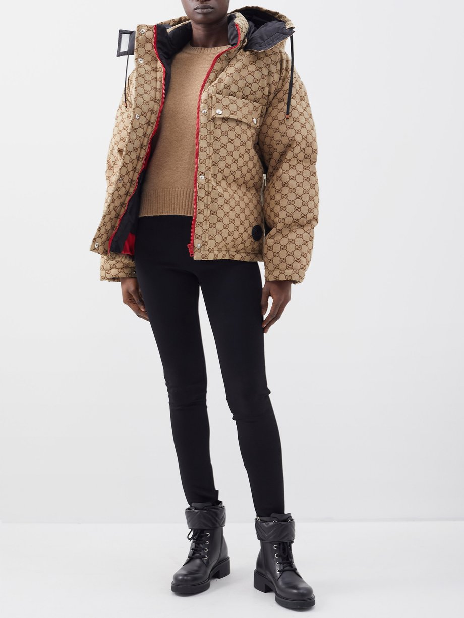 Brown GG-jacquard quilted cotton-blend canvas down coat | Gucci |  MATCHESFASHION US