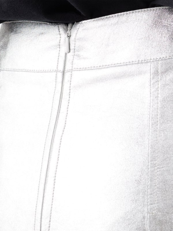 Raey Mini-jupe en coton mélangé argenté effet aluminium