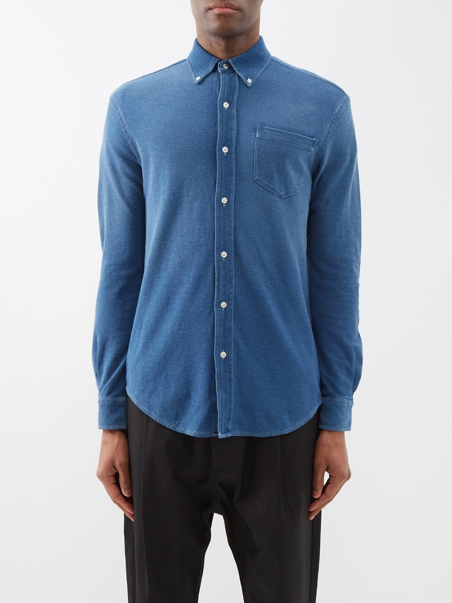 폴로 랄프로렌 Polo Ralph Lauren Blue Patch-pocket pique shirt