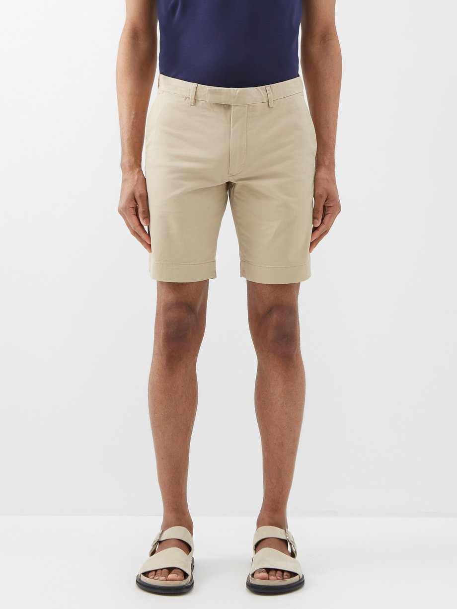 Beige Cotton-blend twill chino shorts | Polo Ralph Lauren ...