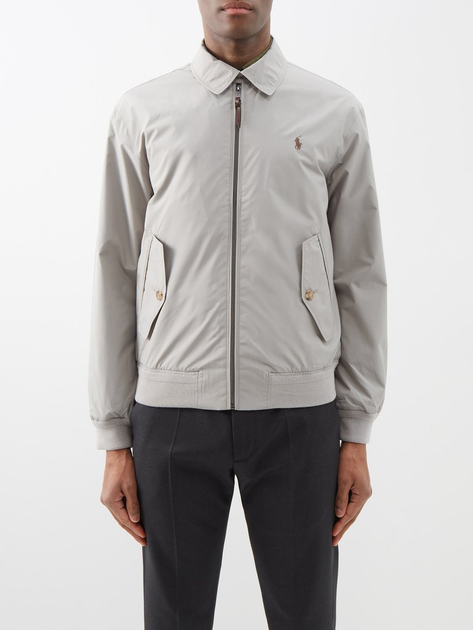 Grey Recycled-polyester Harrington jacket | Polo Ralph Lauren |  MATCHESFASHION US