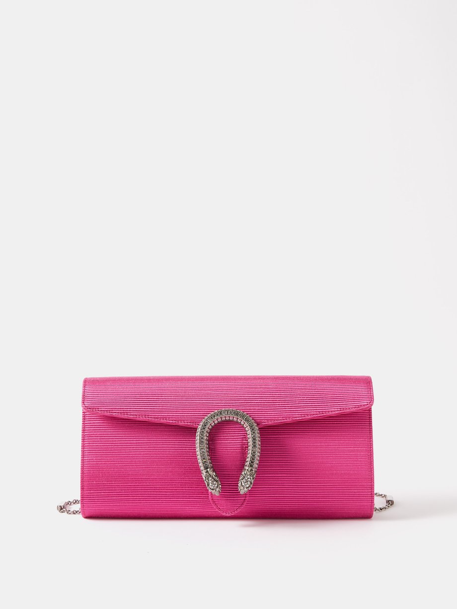 Pink Dionysus grosgrain-satin clutch bag | Gucci | MATCHESFASHION US