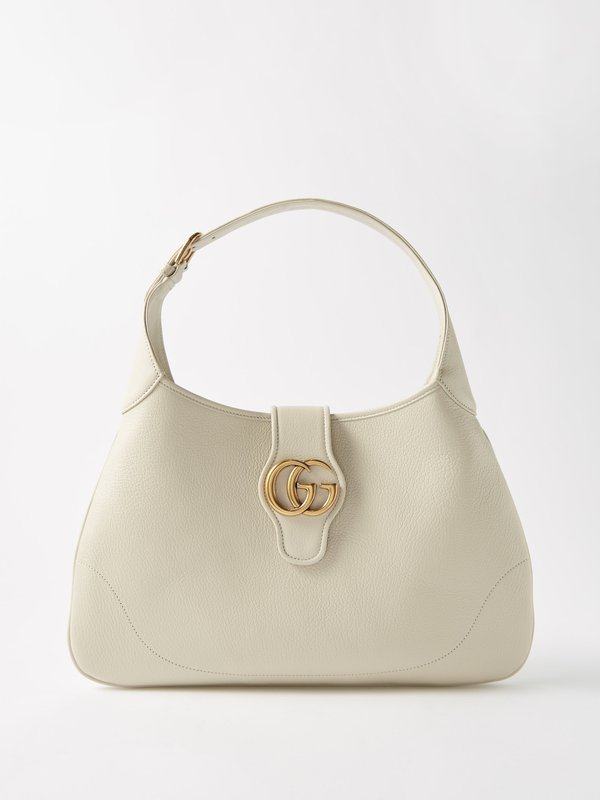 White Aphrodite medium GG-plaque leather shoulder bag | Gucci | MATCHES UK
