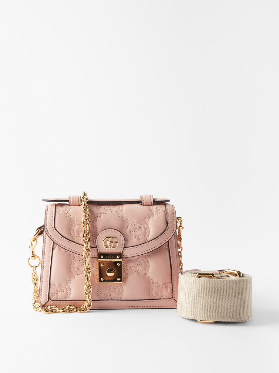 Pink GG-matelassé leather handbag | Gucci | MATCHESFASHION US