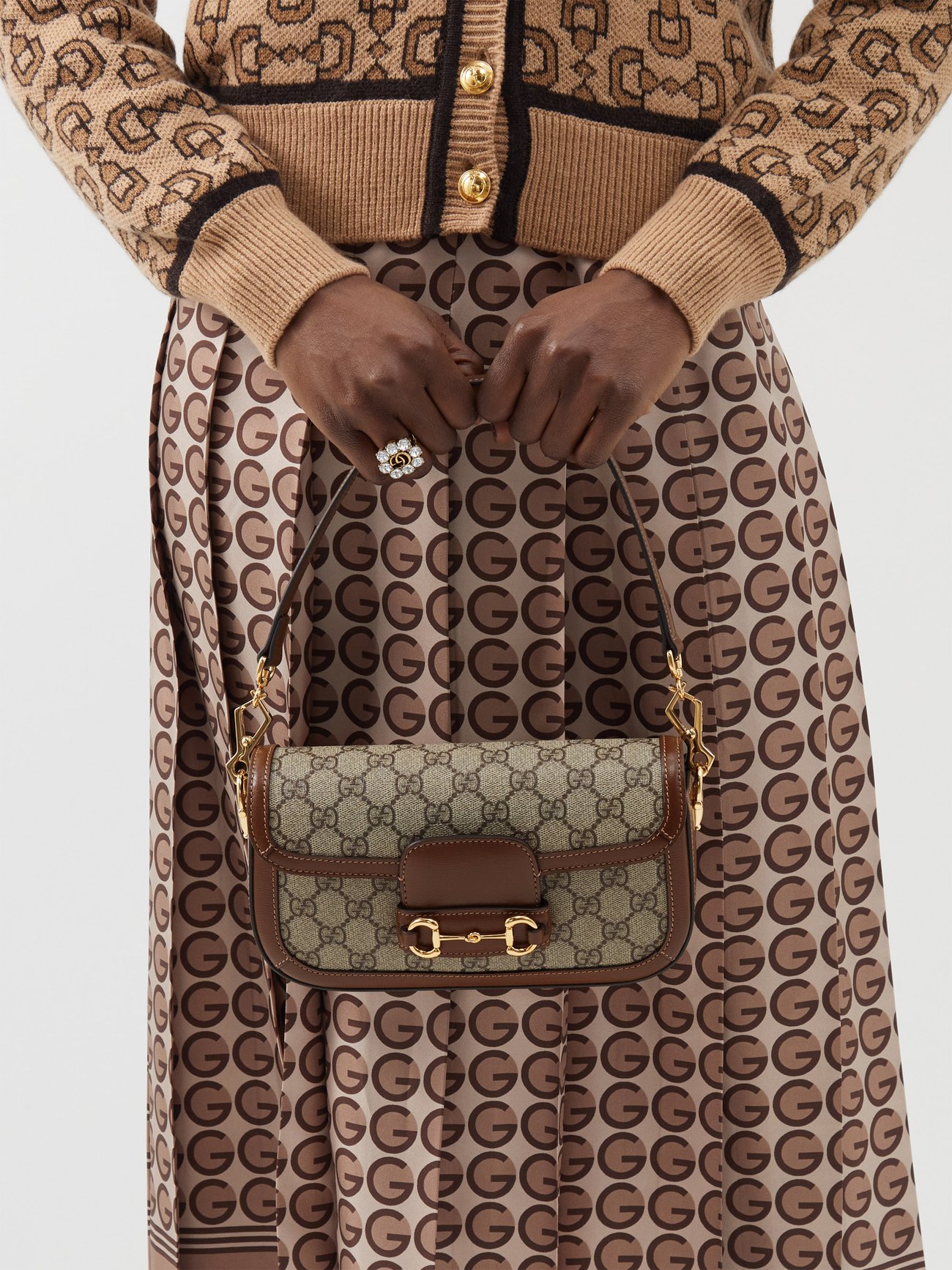 Gucci - 1955 Horsebit Gg Supreme Shoulder Bag - Womens - Brown Multi for  Women