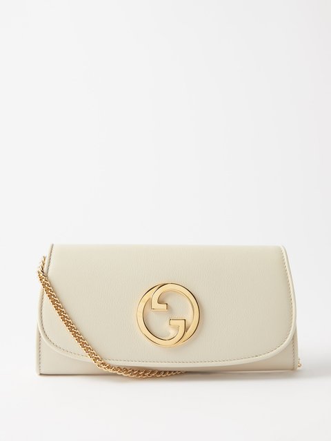 White Blondie chain strap leather cross body bag Gucci MATCHES UK