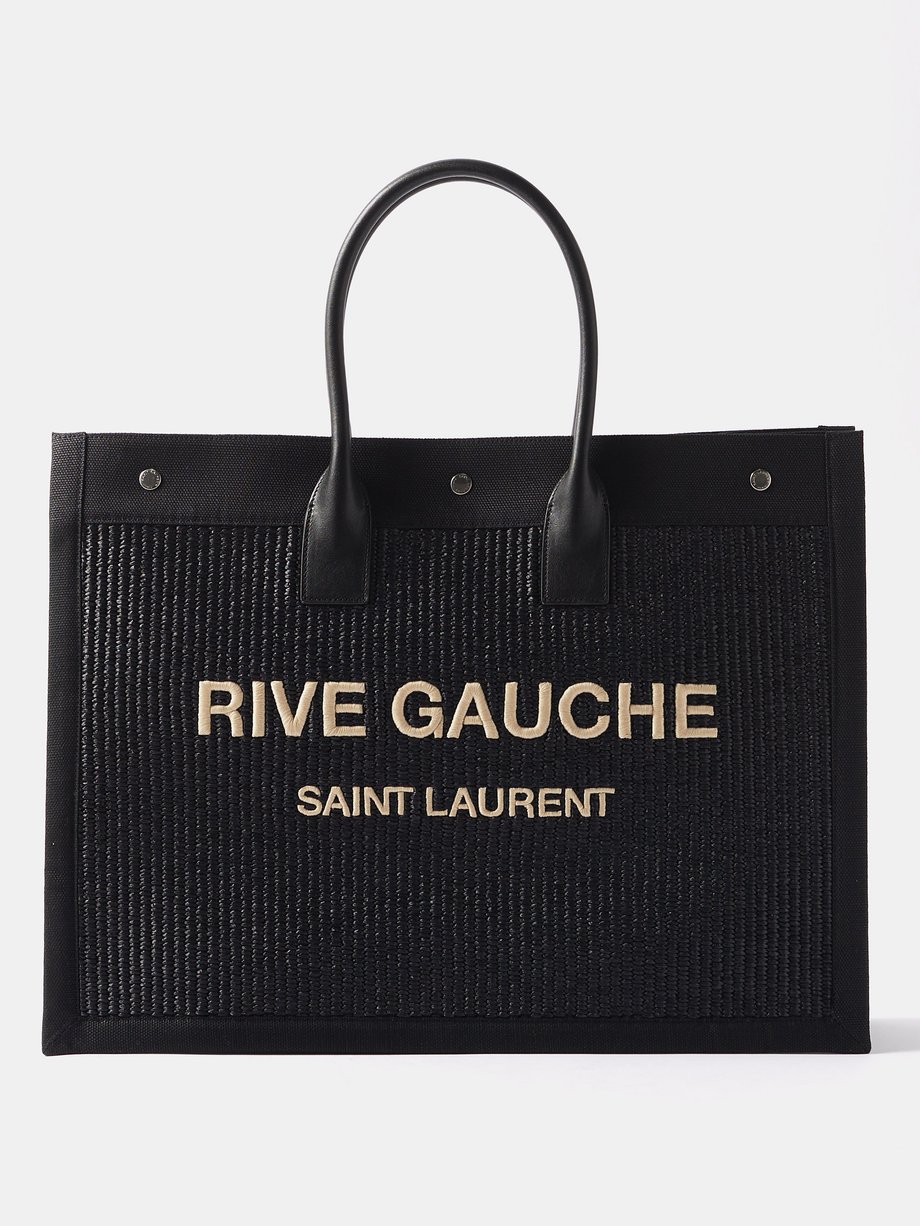 Saint Laurent Saint Laurent Rive Gauche large woven tote bag Black ...