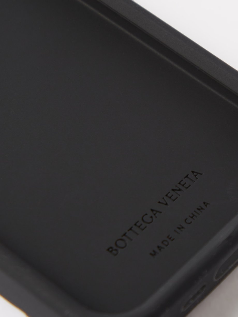 Black Intrecciato-rubber iPhone® 13 Pro case | Bottega Veneta