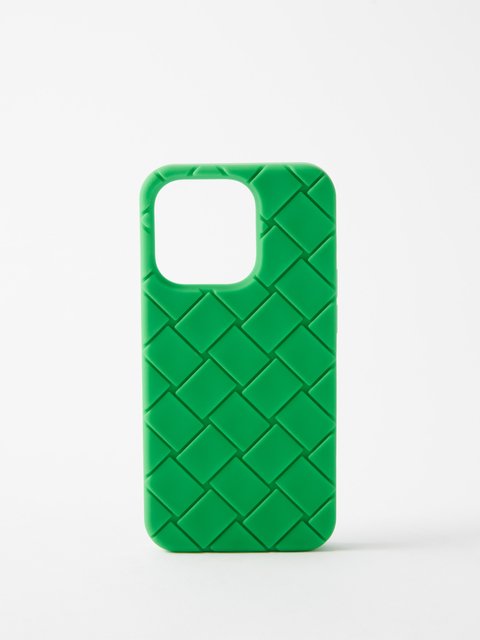 Green Intrecciato rubber iPhone® 14 Pro Max case | Bottega Veneta