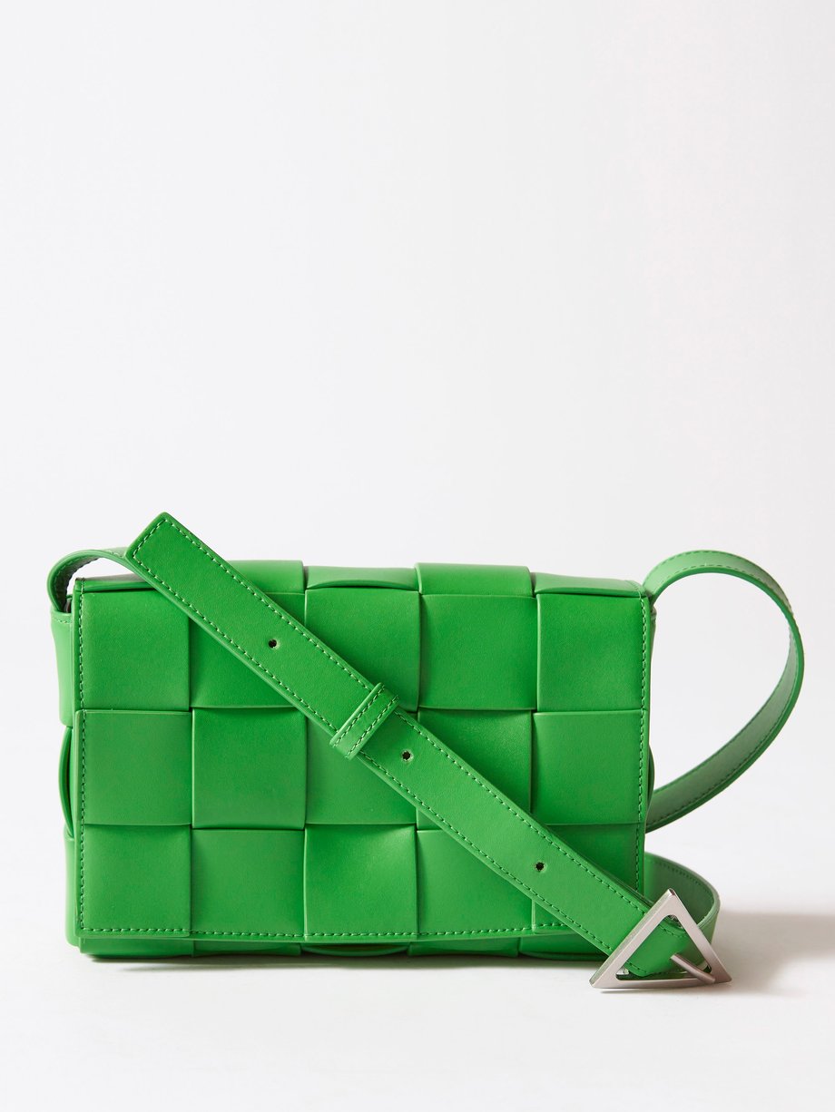 Green Cassette Intrecciato-leather cross-body bag | Bottega Veneta ...