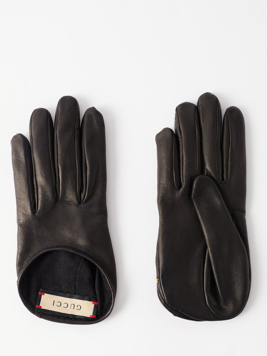 Gucci Gucci Leather driving gloves Black｜MATCHESFASHION（マッチズ