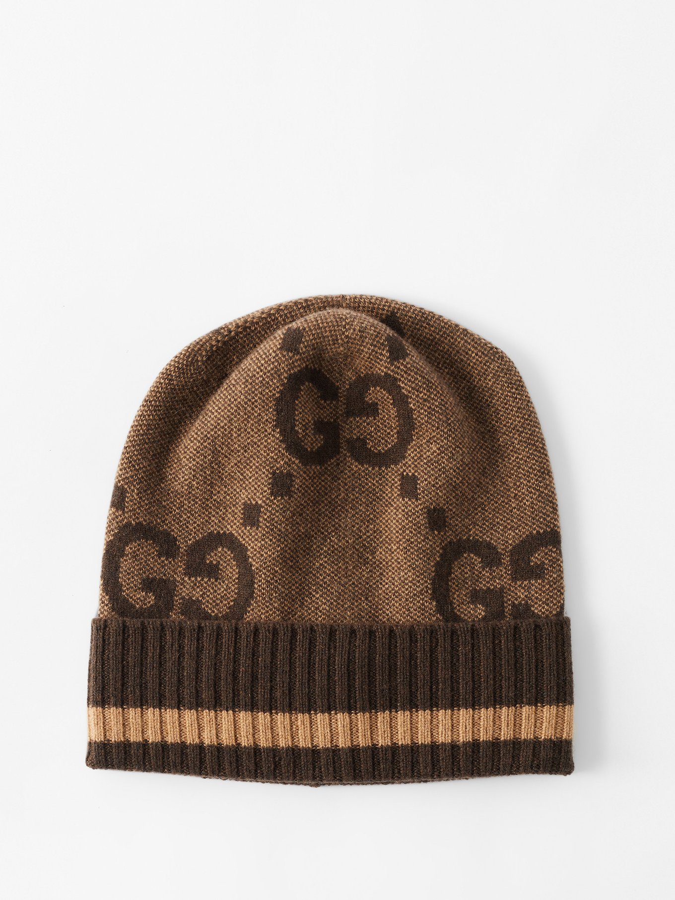 Brown GG-jacquard cashmere beanie hat | Gucci | MATCHESFASHION AU