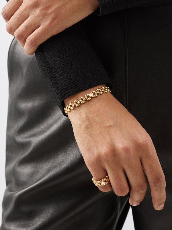 Lizzie Mandler Cleo diamond & 18kt gold bracelet