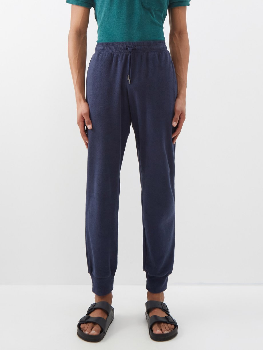 Navy Cotton-terry track pants | The Resort Co | MATCHES US