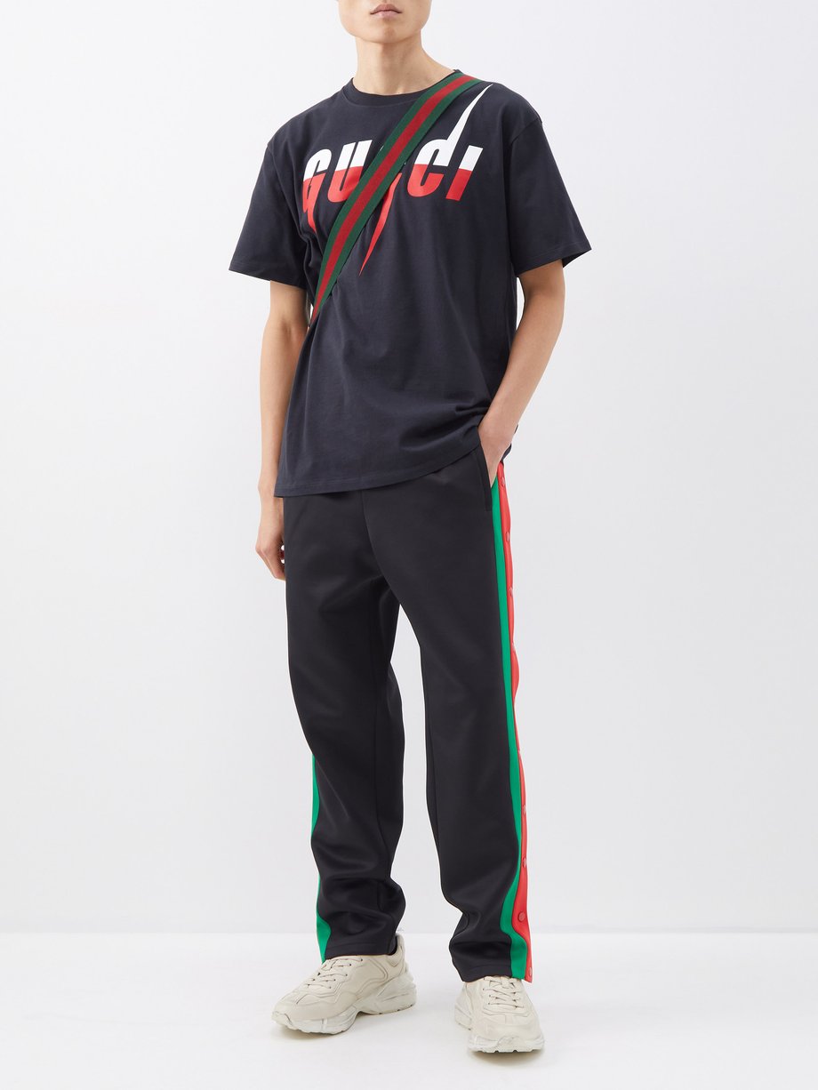 arkitekt længde Total Black GG-logo Web-stripe press-stud track pants | Gucci | MATCHESFASHION US