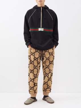 Gucci Gg-jacquard Cotton-ripstop Cargo Trousers In Green