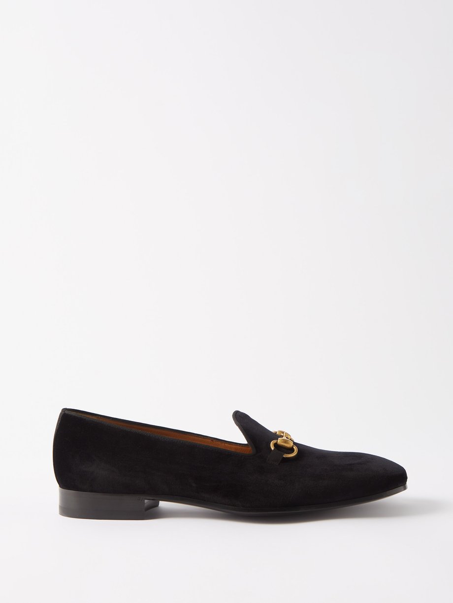 Black Horsebit velvet loafers | Gucci | MATCHESFASHION UK