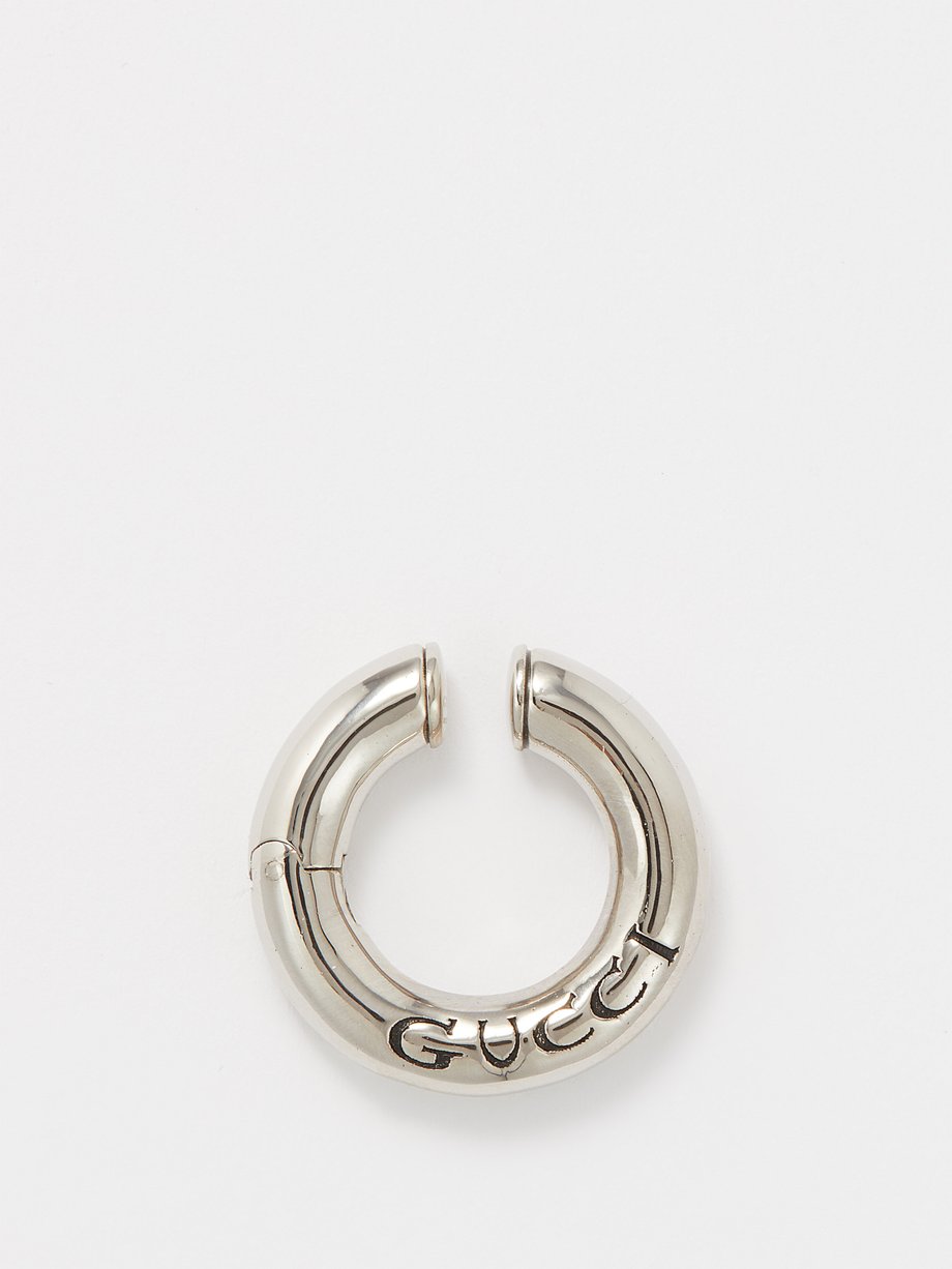 Silver Logo-engraved metal ear cuff | Gucci | MATCHESFASHION UK