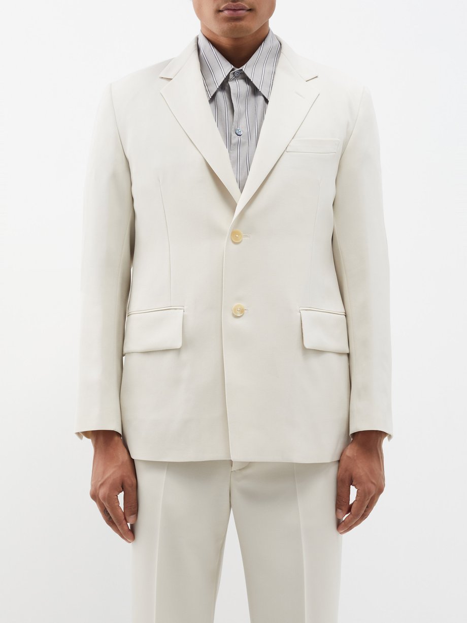 White Notch-lapel wool-gabardine suit jacket | Auralee | MATCHESFASHION US