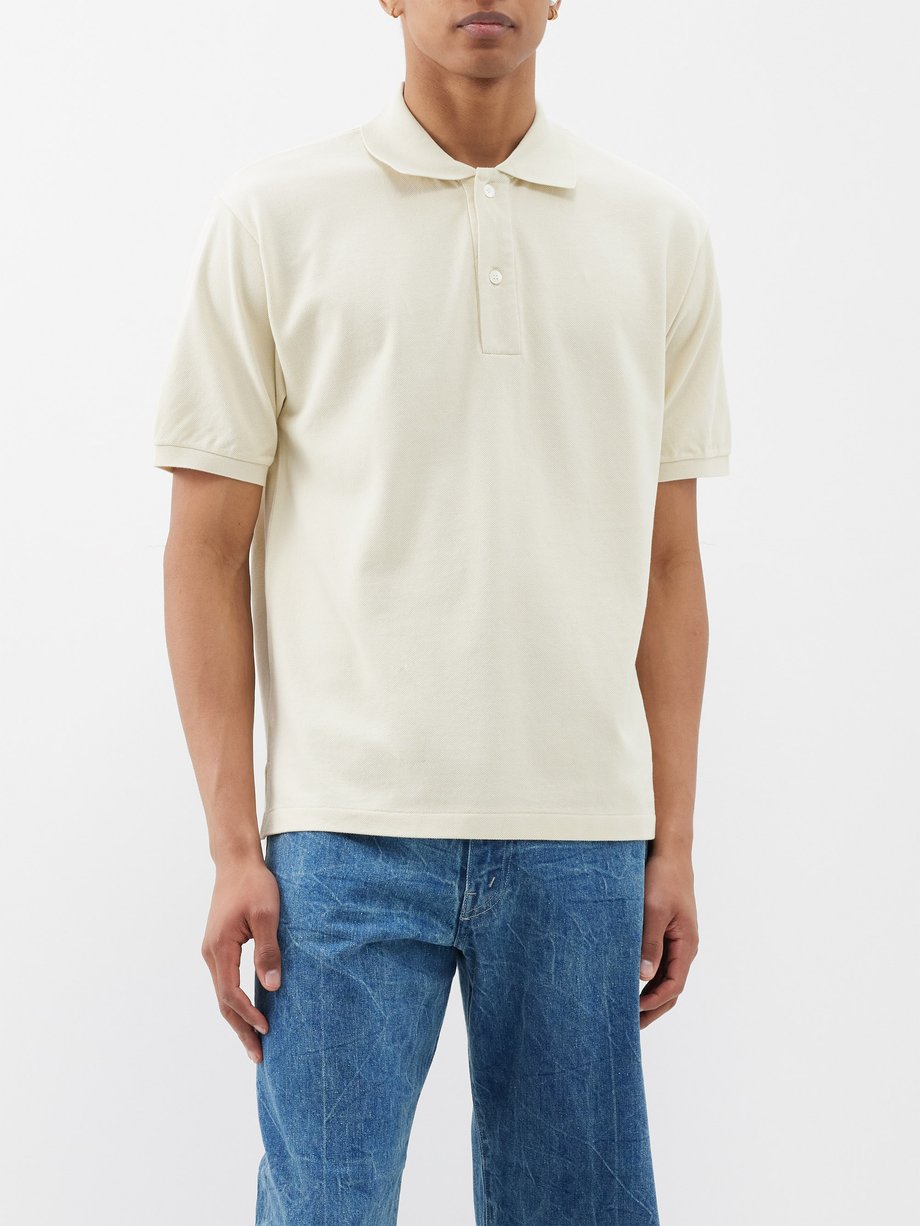 White Cotton-piqué polo shirt | Auralee | MATCHES UK