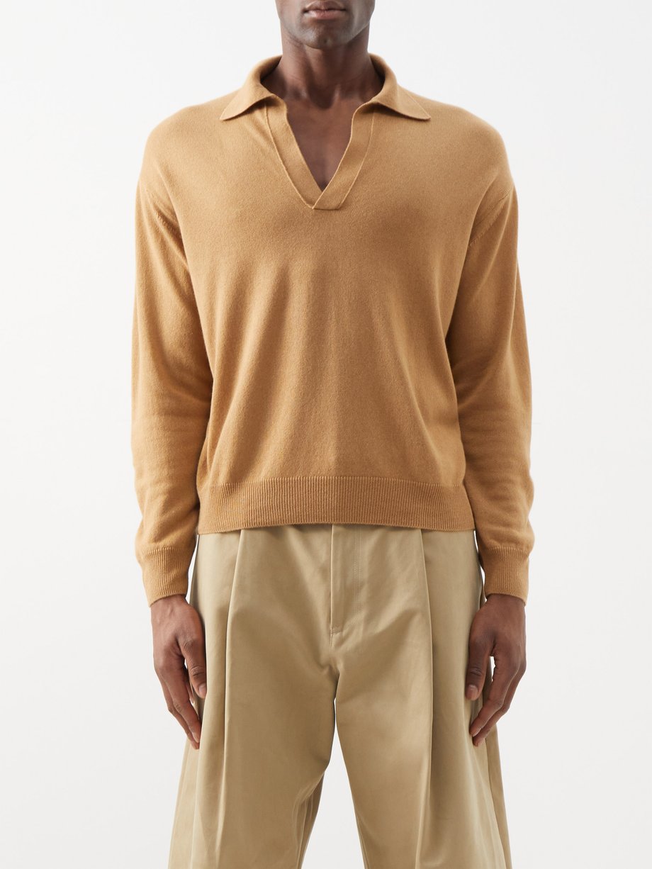 Open-collar cashmere-blend sweater video