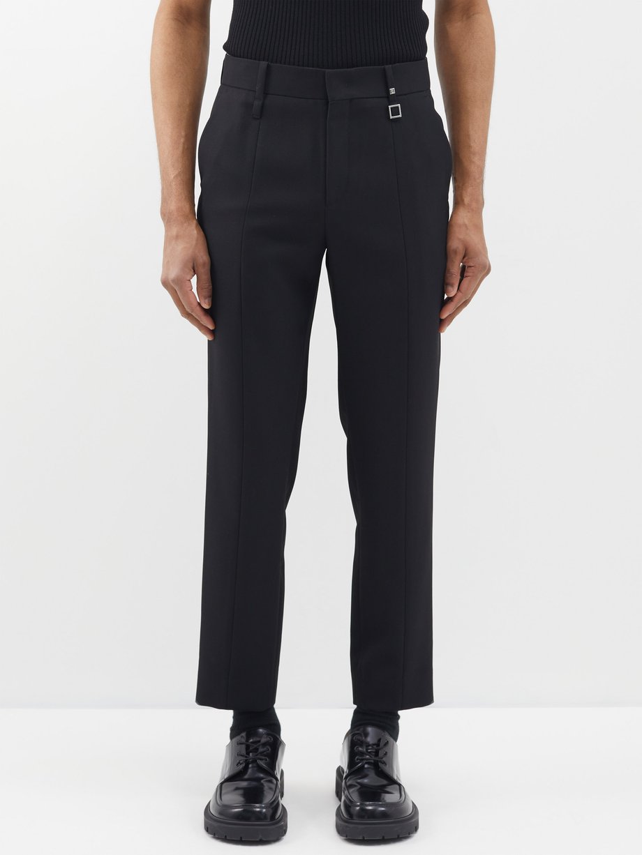 Black Logo-plaque wool cropped trousers | Wooyoungmi | MATCHESFASHION AU