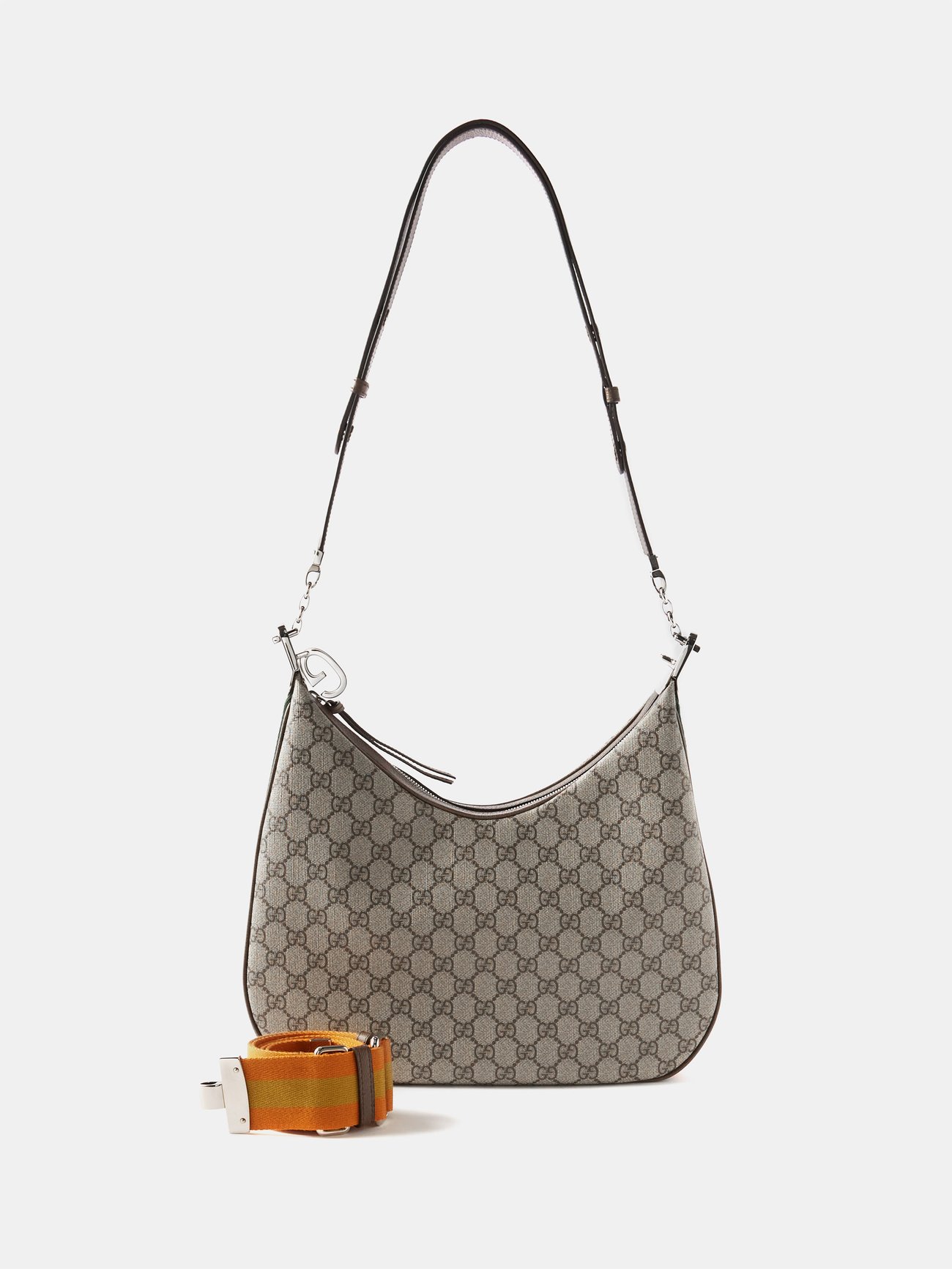 Gucci Large GG Supreme Canvas Hobo Handbag in Beige