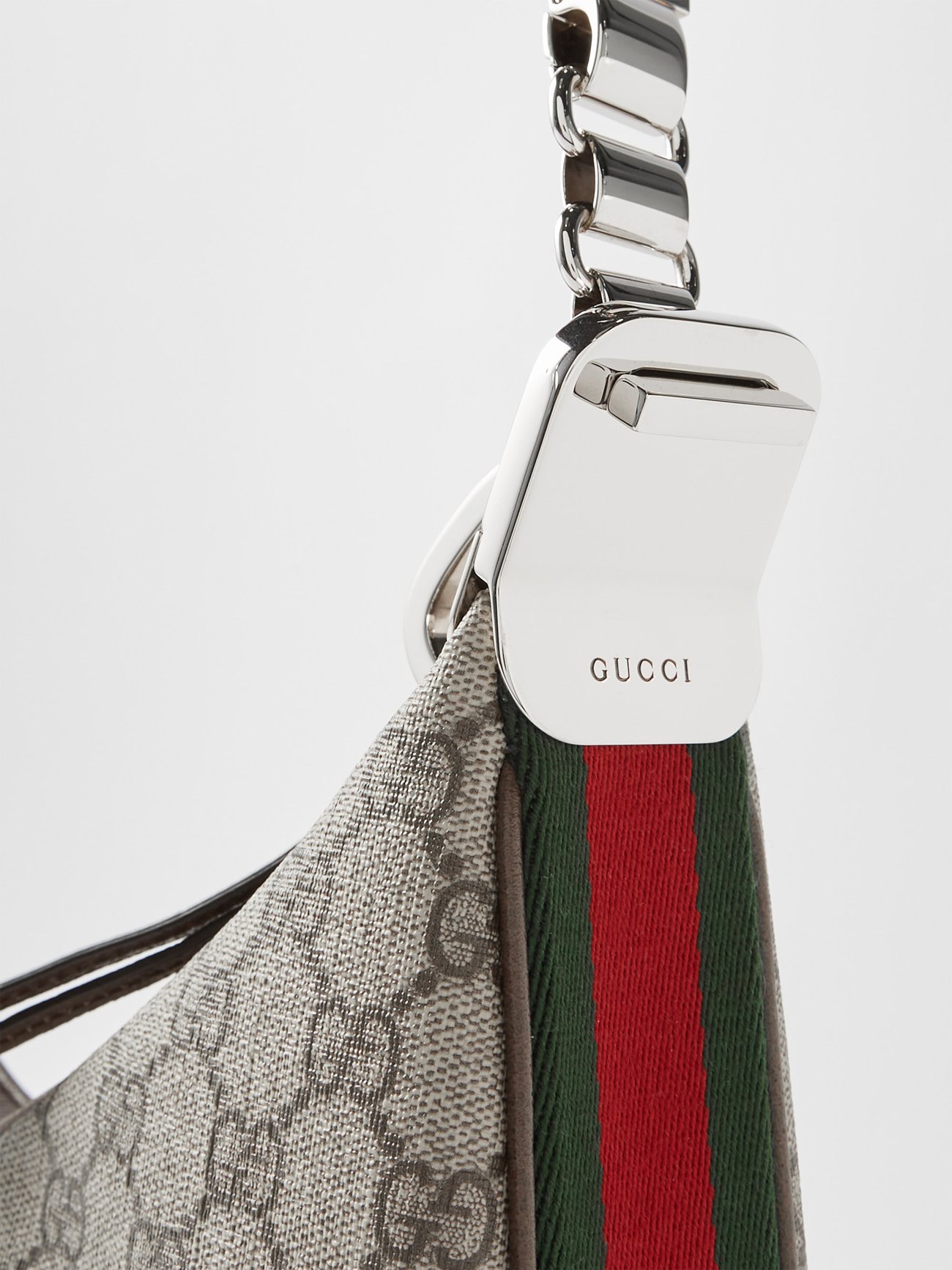 Gucci Attache Large Textured Leather-trimmed Coated-canvas Shoulder Bag - Beige - One Size