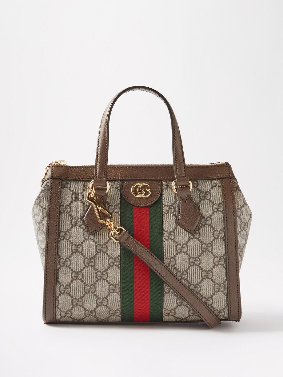 Beige Ophidia Web stripe GG-Supreme canvas handbag | Gucci | MATCHES UK