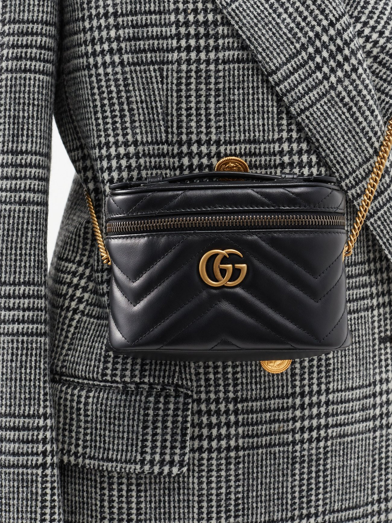 Black GG Marmont Vanity mini leather cross-body bag