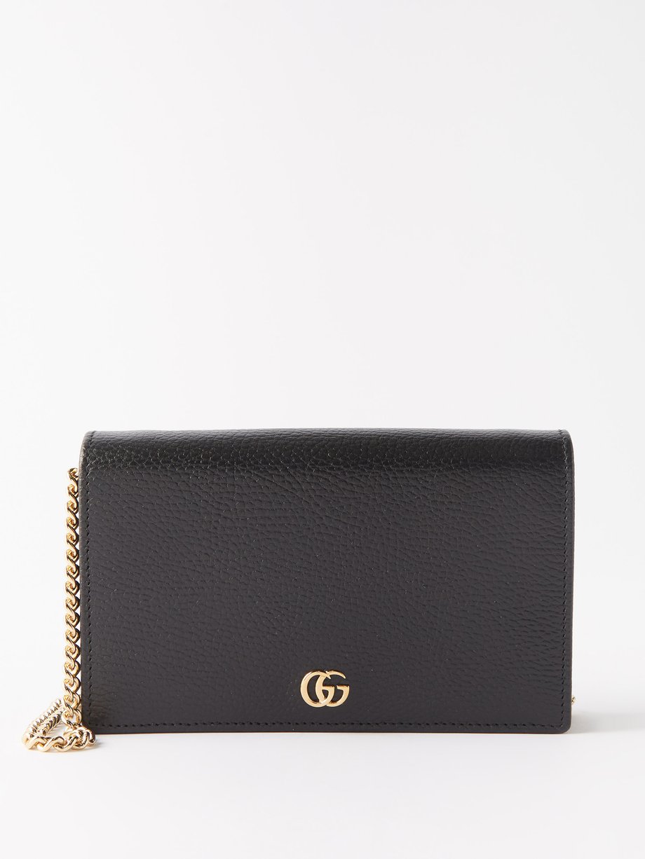 Black GG Marmont small leather cross body bag Gucci MATCHES UK