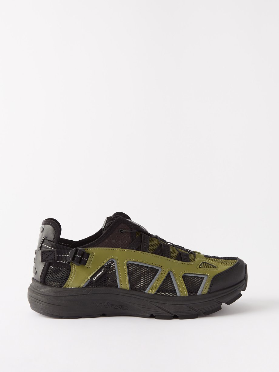 Green X Gramicci Techsonic leather and mesh trainers | Salomon ...