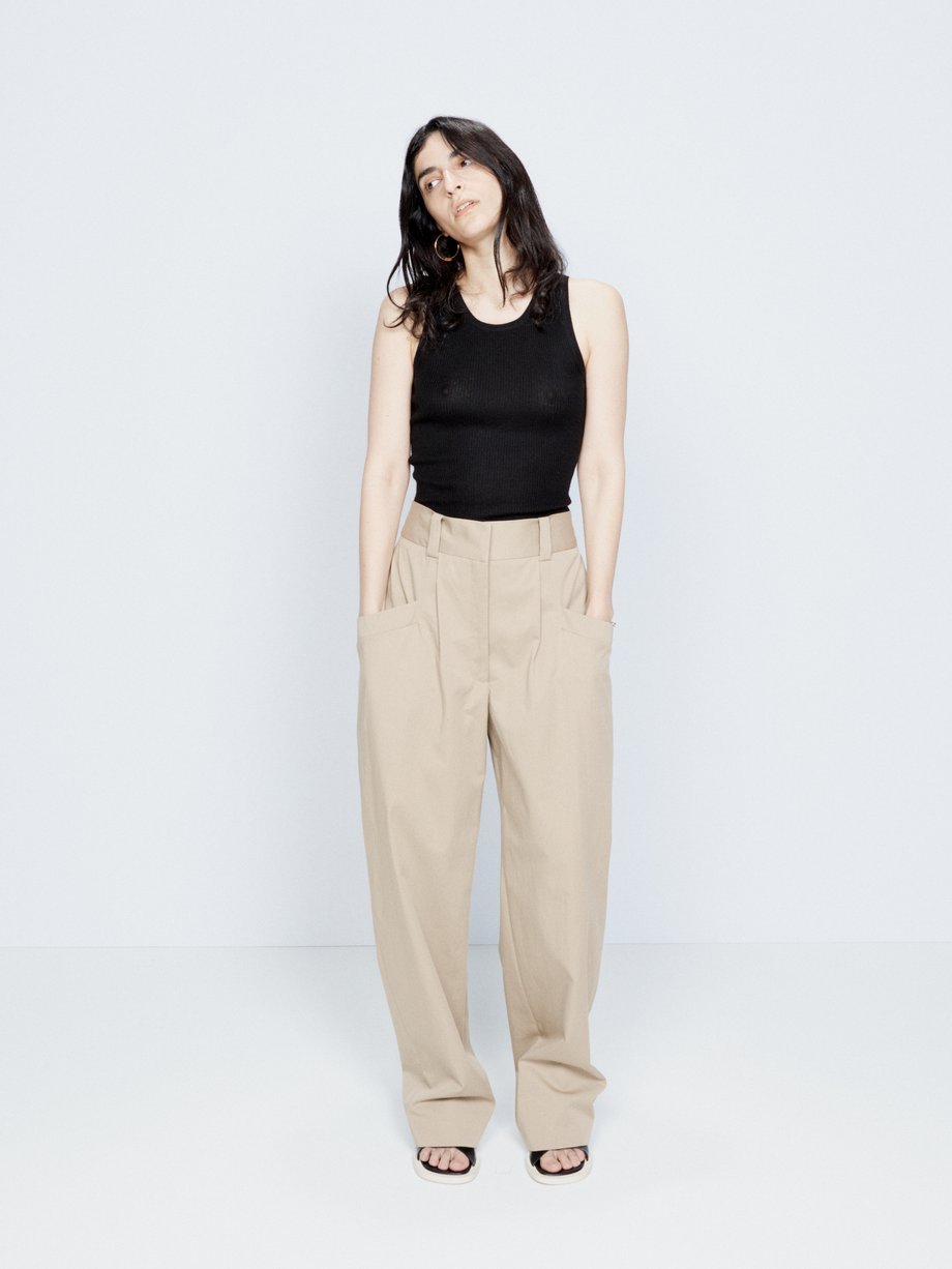 Organic-cotton oversized 7 Senses trousers | EMPORIO ARMANI Woman