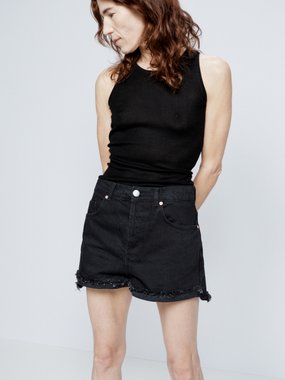 Raey Clip organic-cotton frayed denim shorts