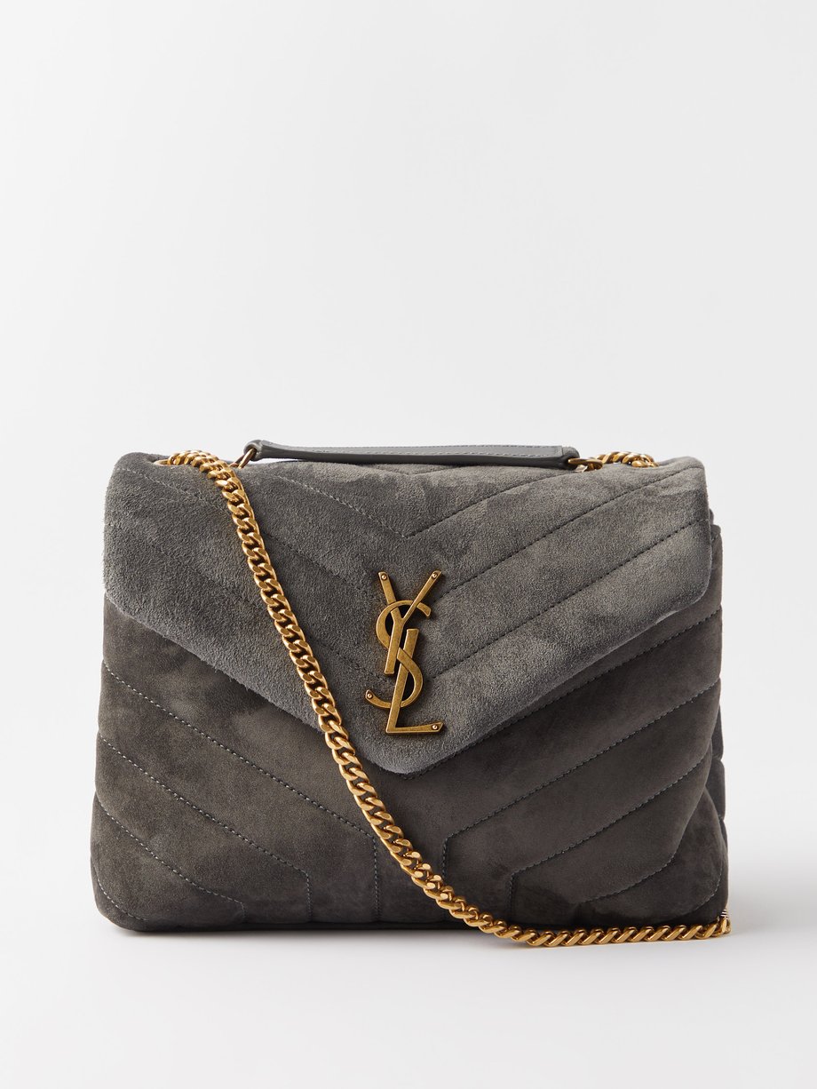 Saint Laurent Loulou Small Quilted Suede Shoulder Bag