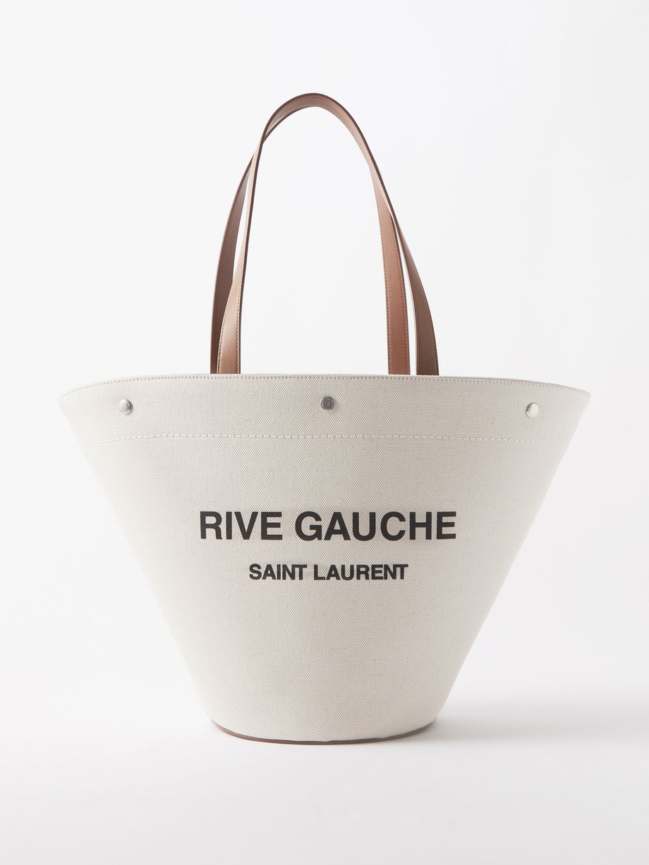 Saint Laurent Rive Gauche Canvas and Leather Bag