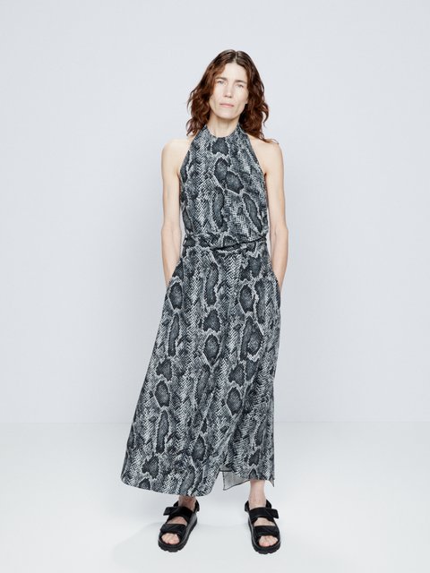 Grey snake print outlet midi dress