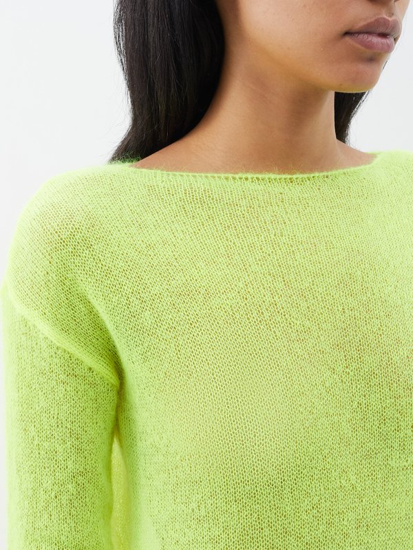 Yellow Open knit mohair and wool-blend jumper | Raey | MATCHES UK