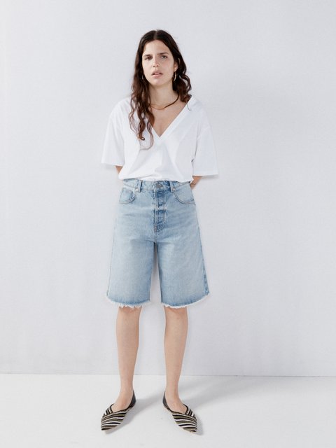 Low Denim shorts - Light denim blue - Ladies | H&M IN
