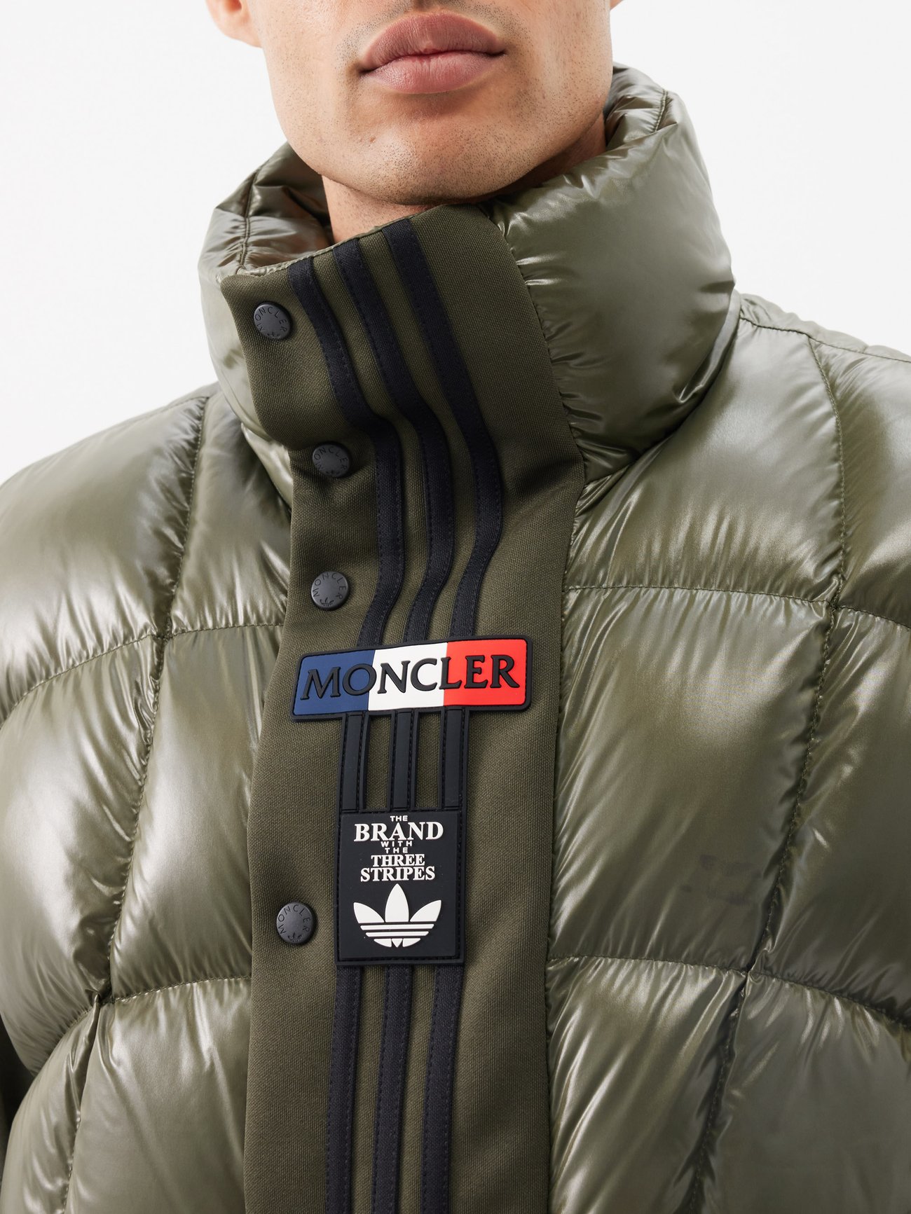 MONCLER GENIUS + adidas Originals Bozon jersey-trimmed quilted  glossed-shell down vest