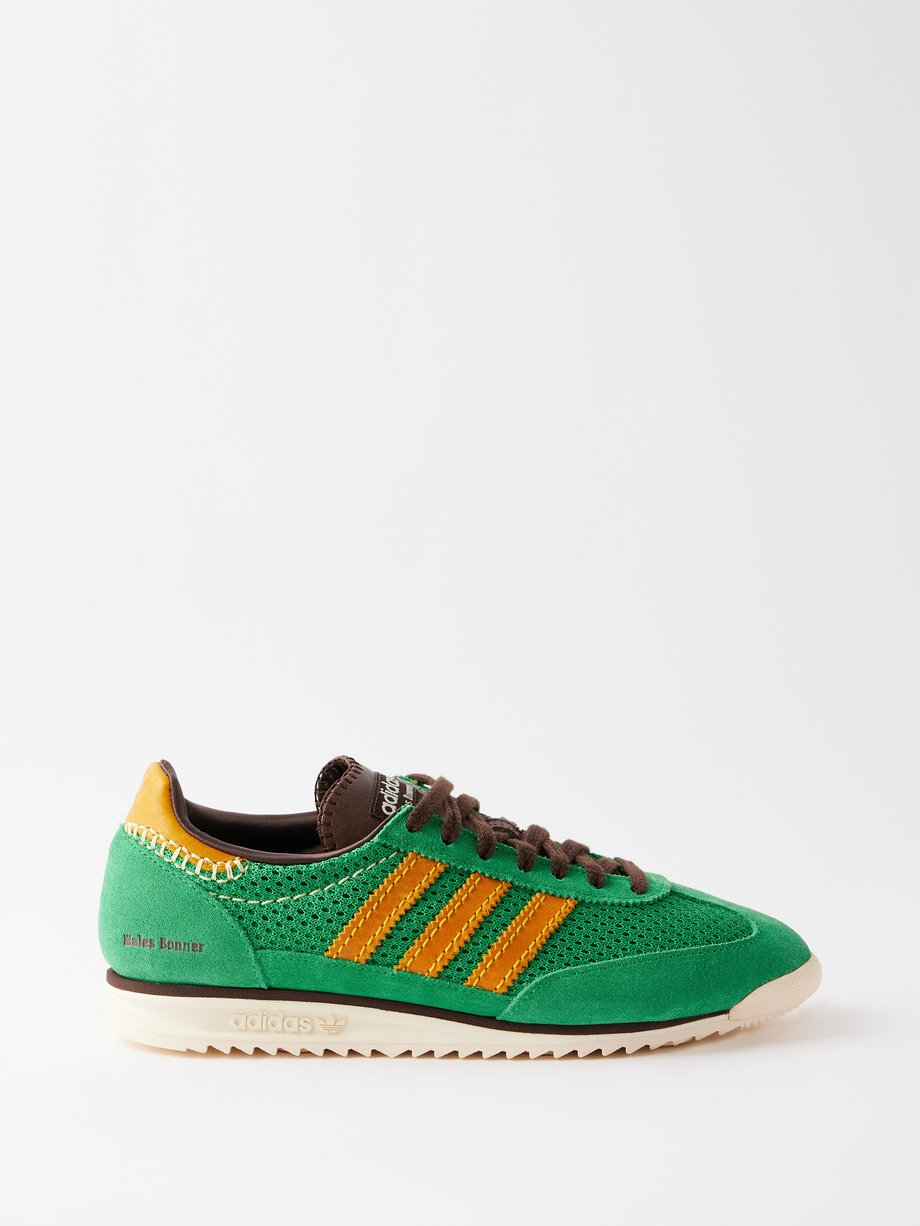 restante gasolina ironía Green SL72 leather-trim knit trainers | Wales Bonner | MATCHESFASHION US