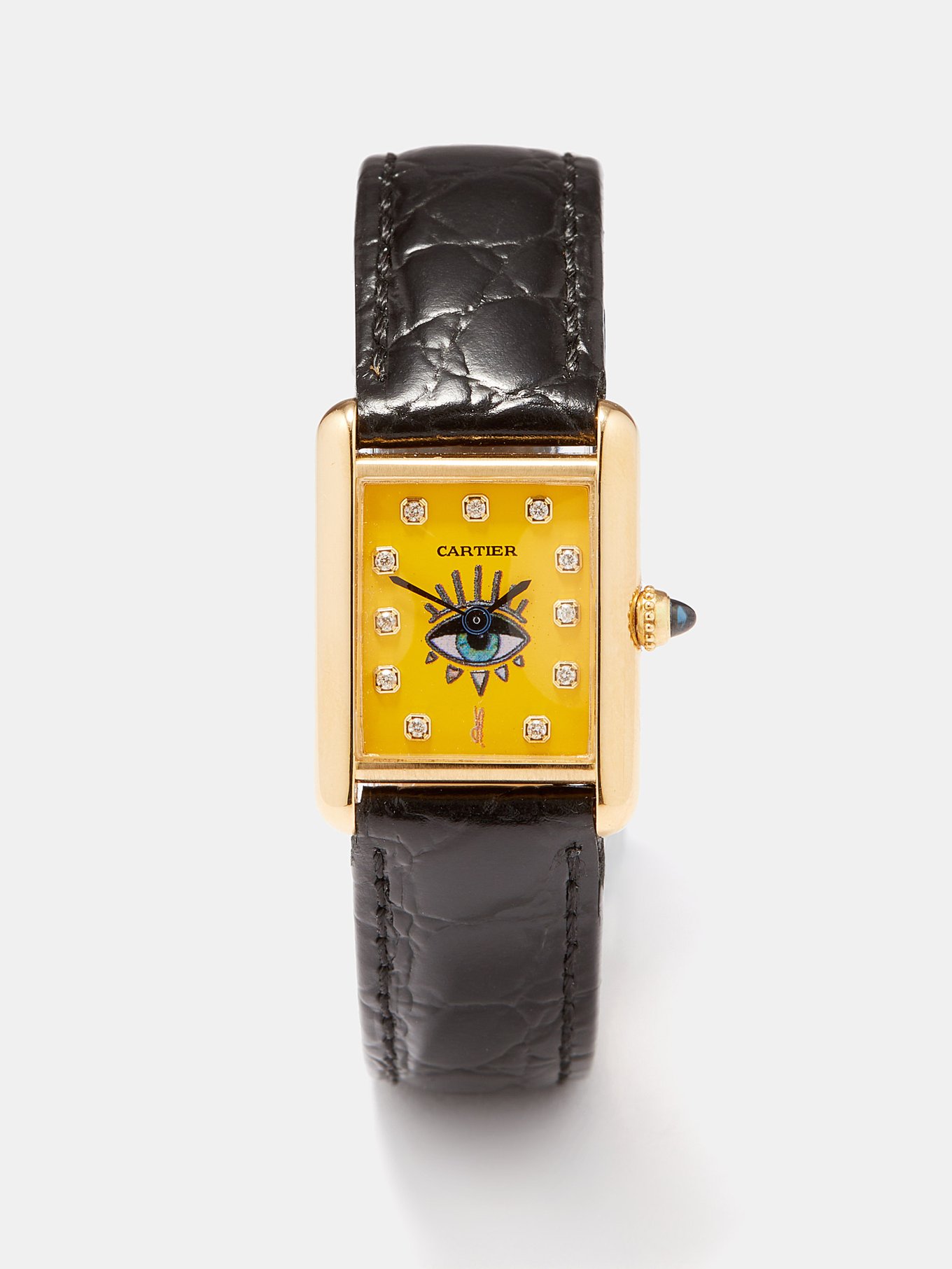 Gold Vintage Cartier Tank diamond & 18kt gold watch, Jacquie Aiche