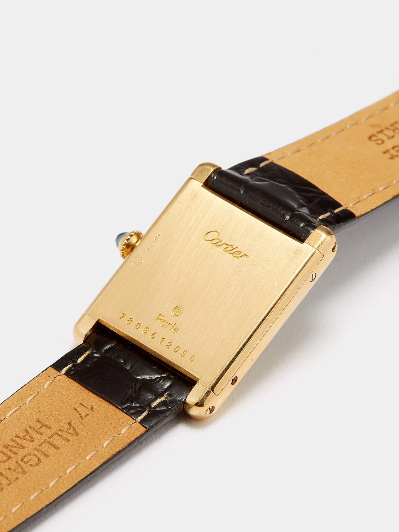 Jacquie Aiche Vintage Cartier Tank Diamond & 18kt Gold Watch in Metallic