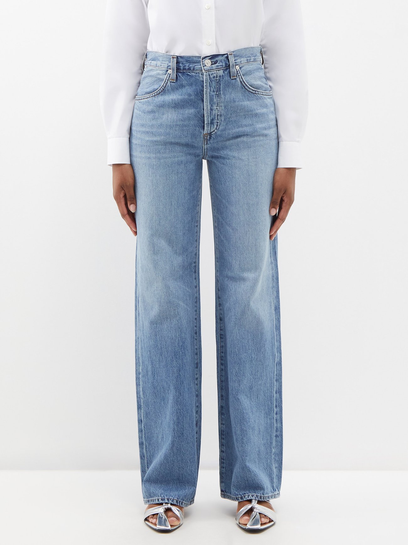 Blue Annina organic-cotton wide-leg jeans | Citizens of Humanity ...